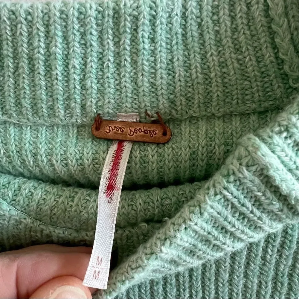 Free People Too Good Mockneck Sweater in Opaline Green